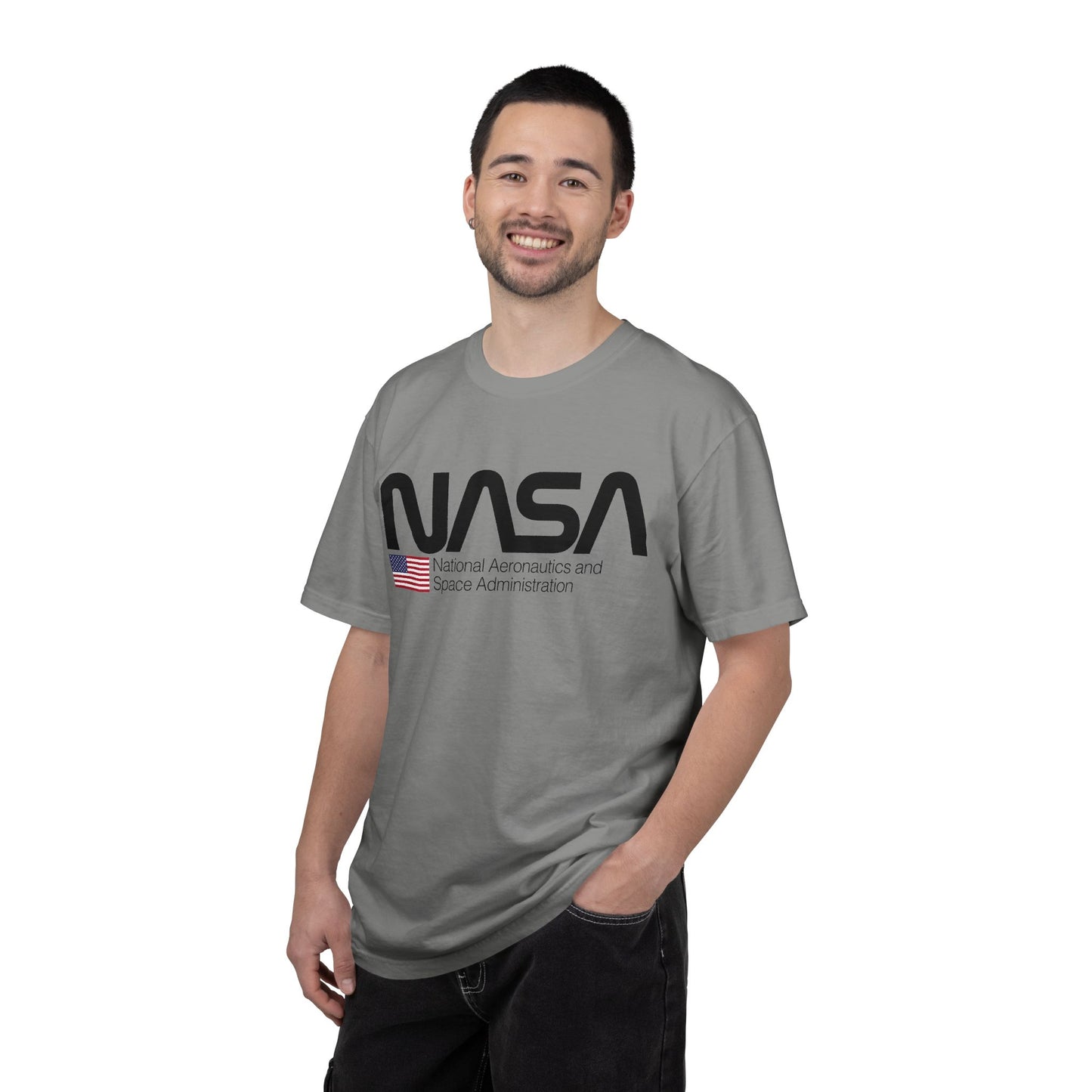 NASA T-Shirt — Retro Red NASA Tee with Flag