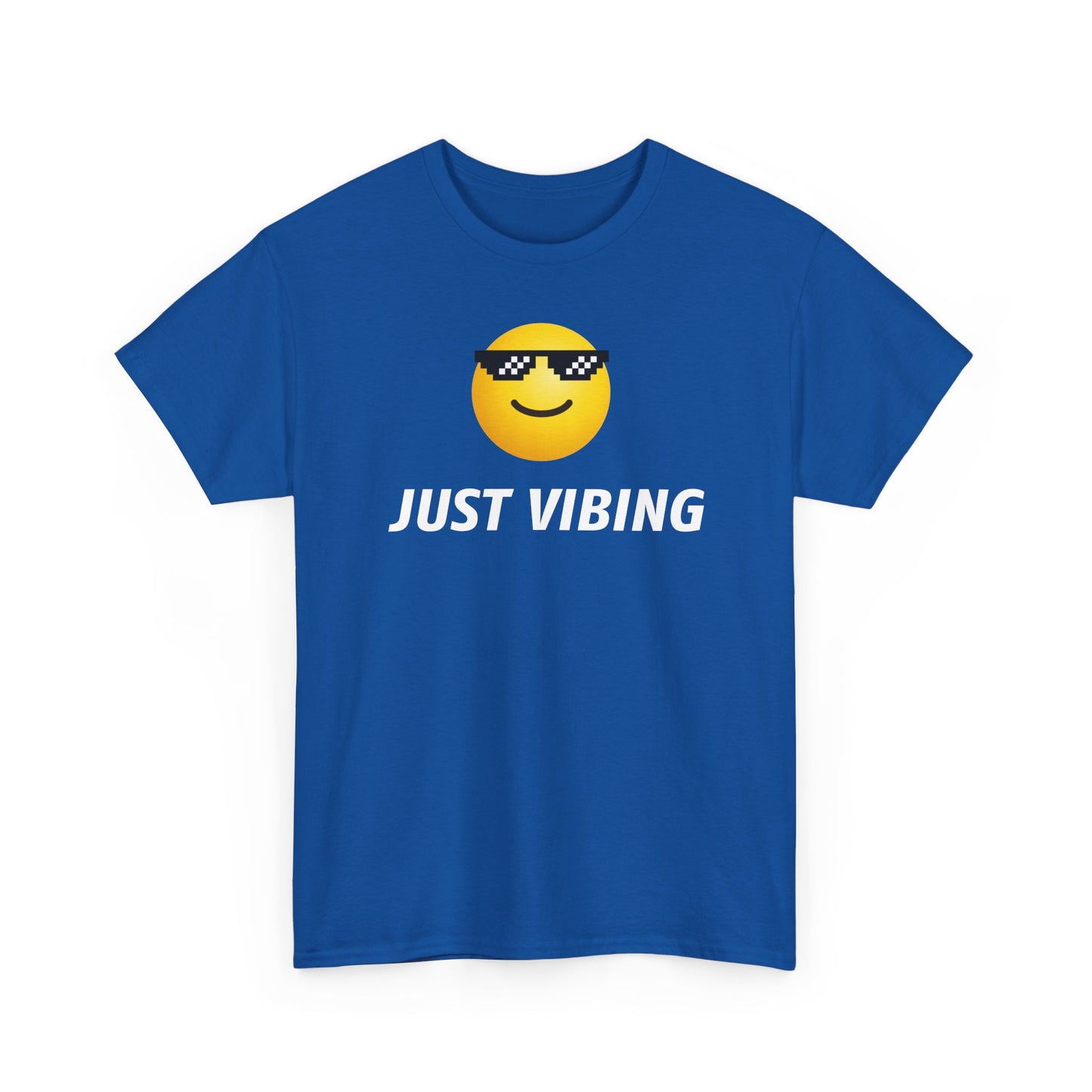 Just Vibing Emoji T-Shirt — Cool Shades Meme Smiley Tee