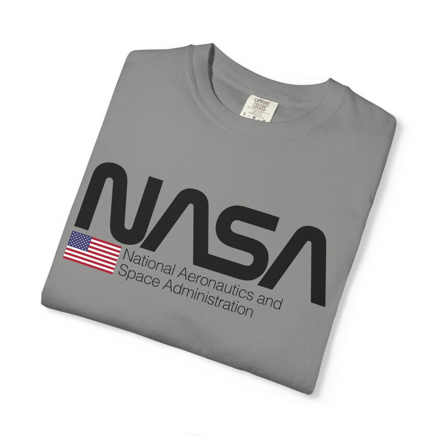 NASA T-Shirt — Retro Red NASA Tee with Flag