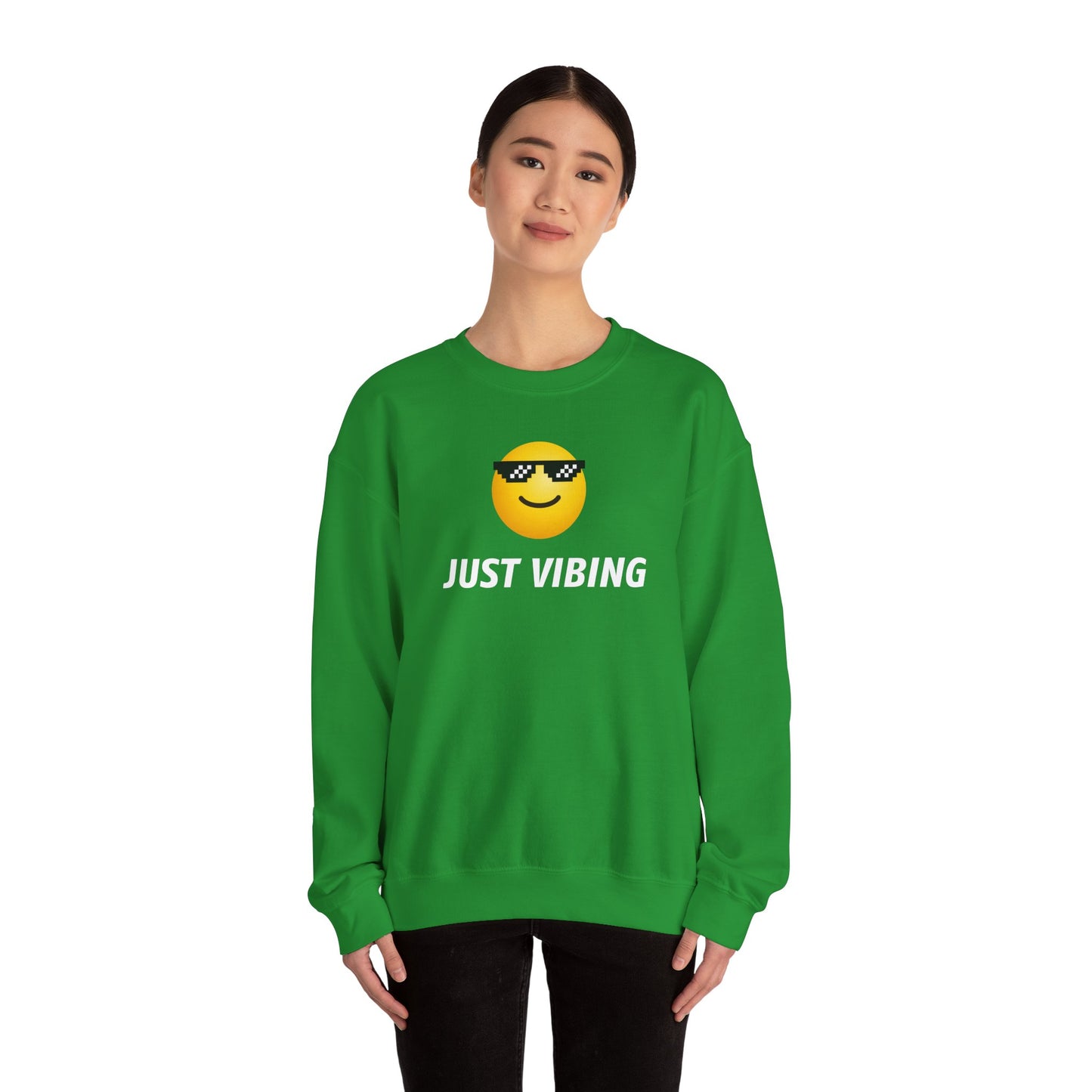 Just Vibing Emoji Sweatshirt - Meme Crewneck