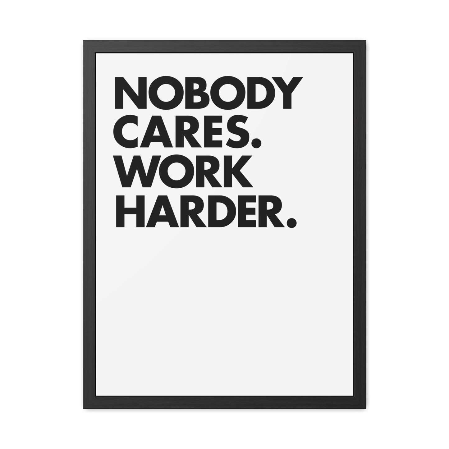 Nobody Cares. Work Harder. Framed Motivational Wall Art