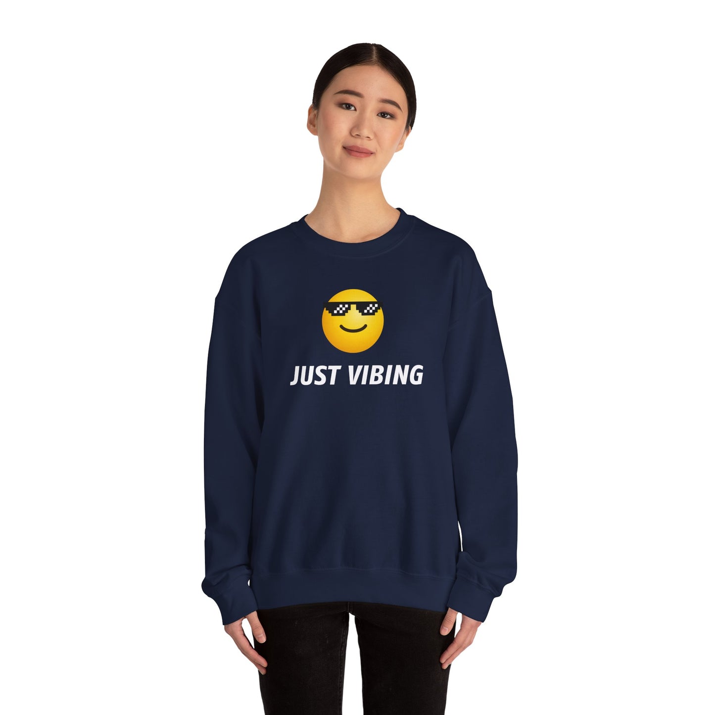 Just Vibing Emoji Sweatshirt - Meme Crewneck