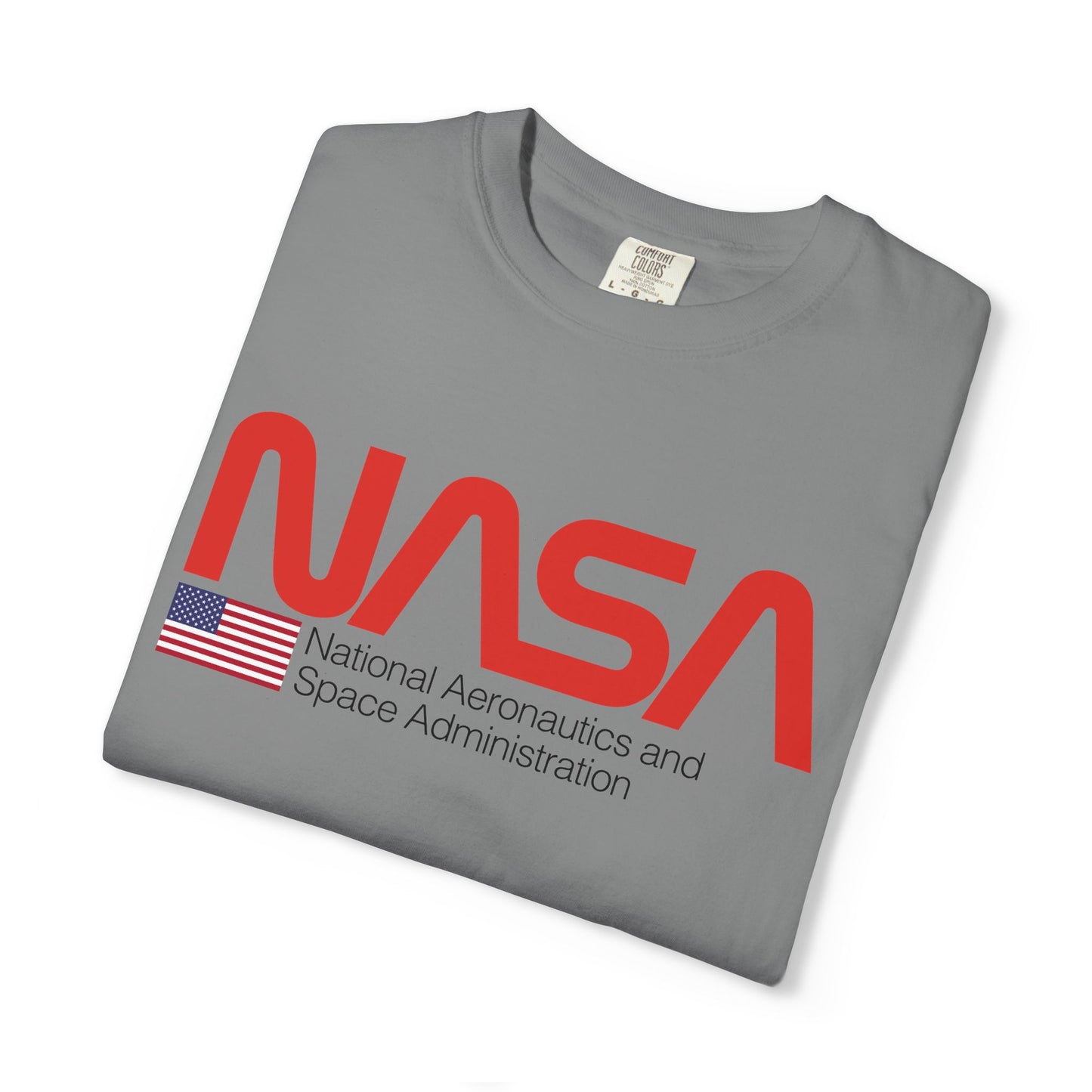 NASA T-Shirt — Retro Red NASA Tee with Flag