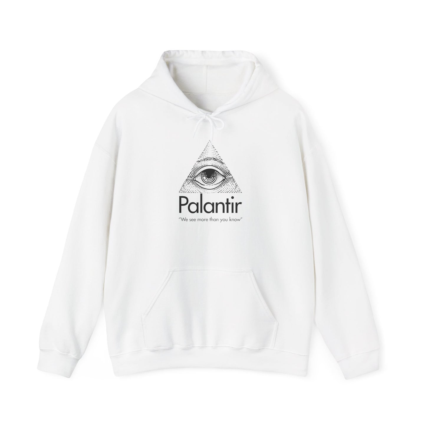 Palantir Eye Hoodie — "We see more than you know" Graphic Pullover