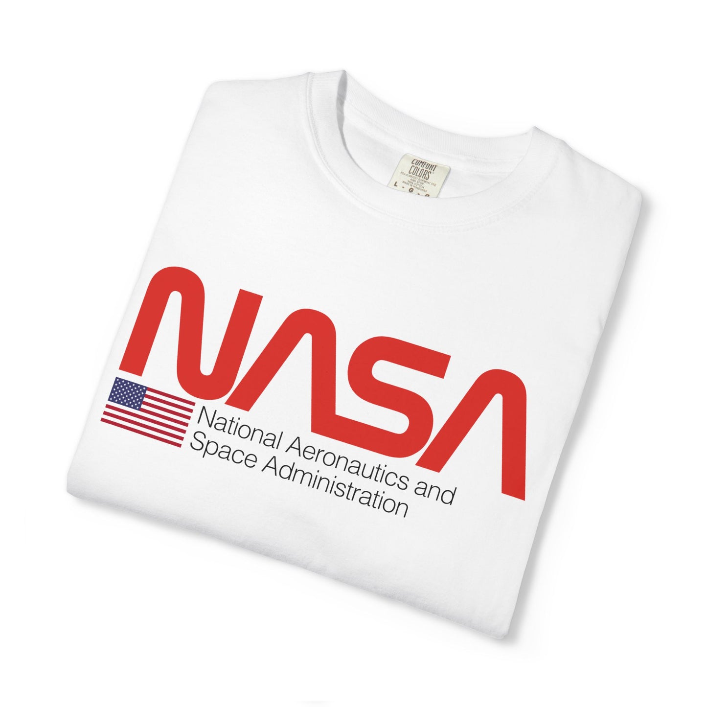 NASA T-Shirt — Retro Red NASA Tee with Flag
