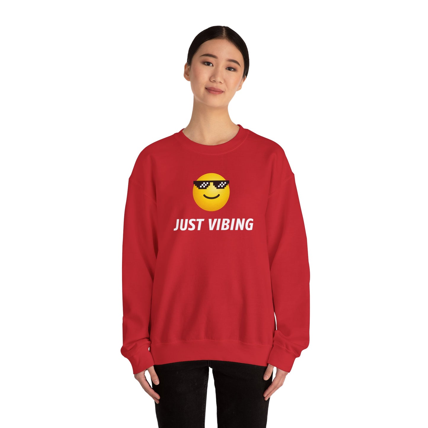 Just Vibing Emoji Sweatshirt - Meme Crewneck
