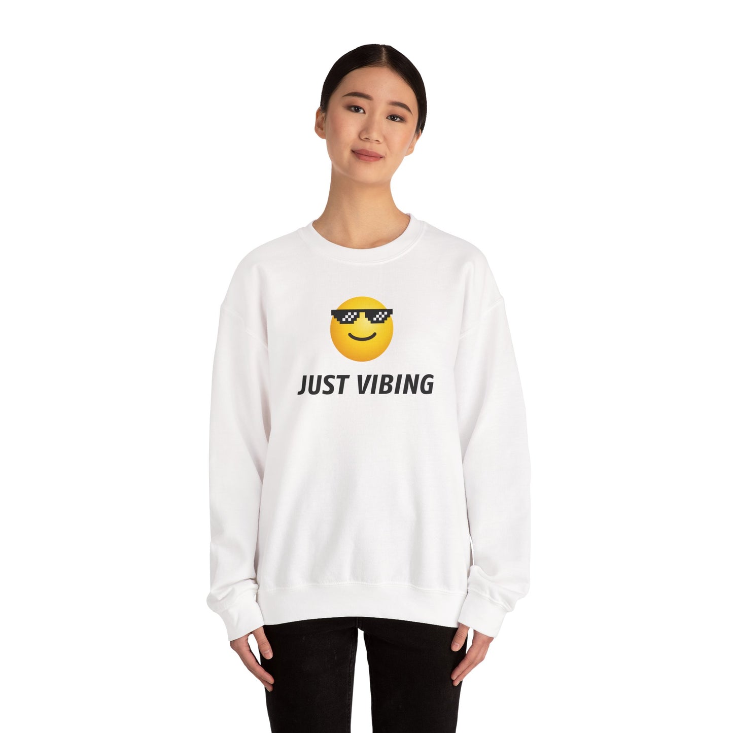 Just Vibing Emoji Sweatshirt - Meme Crewneck