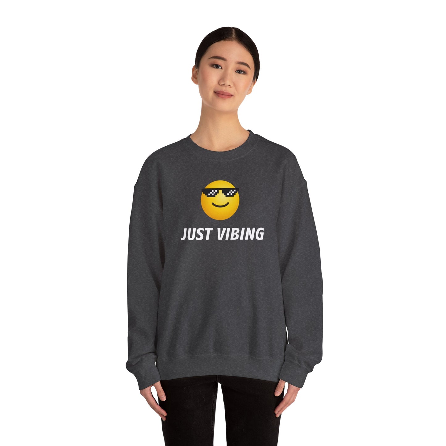 Just Vibing Emoji Sweatshirt - Meme Crewneck
