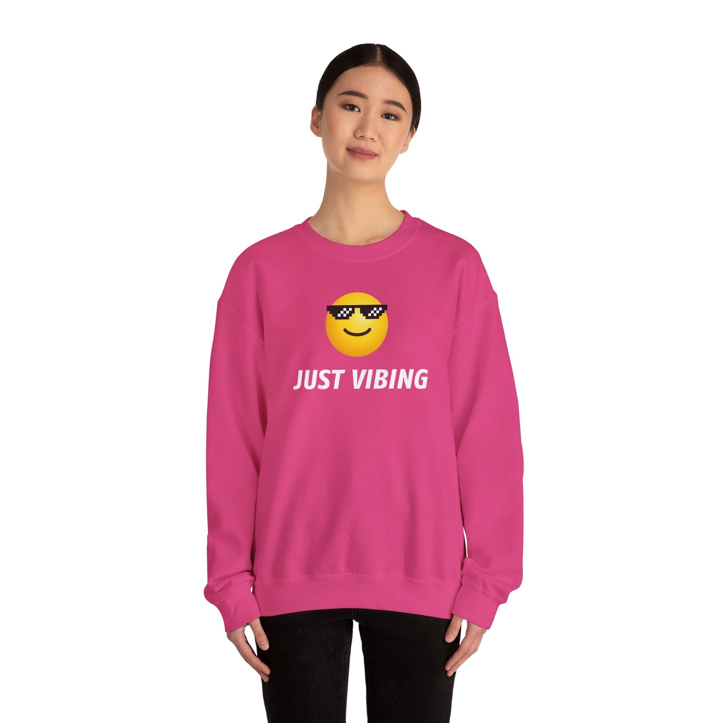 Just Vibing Emoji Sweatshirt - Meme Crewneck